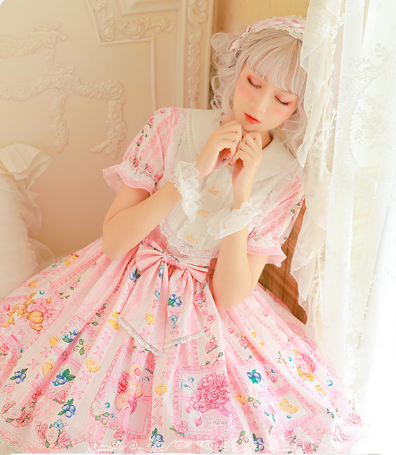 Strawberry Witch~ Blueberry Short Sleeve Princess Lolita OP