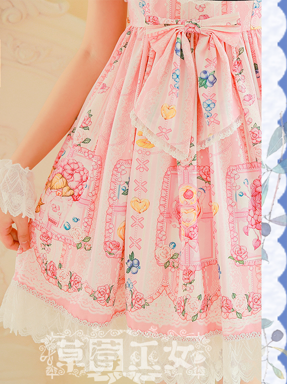 Strawberry Witch~ Blueberry Short Sleeve Princess Lolita OP