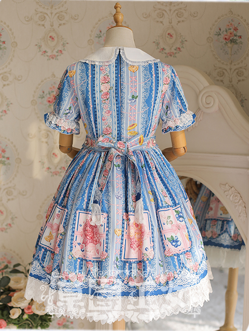 Strawberry Witch~ Blueberry Short Sleeve Princess Lolita OP