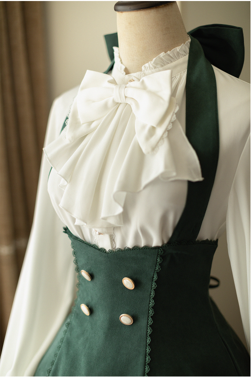 Forest Wardrobe - South of the Forest - Vintage Lolita Halter JSK Dress, French Style Blouse 630:33716