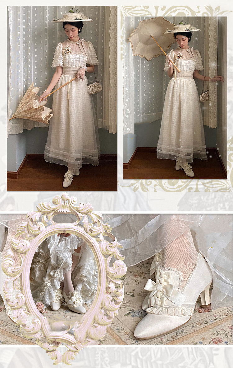 Iris Corolla~Queen Mary~Bows High Heels Lolita Shoes   