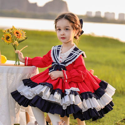 Kid Lolita Winter Preppy Style Fashion Dress 80cm red 