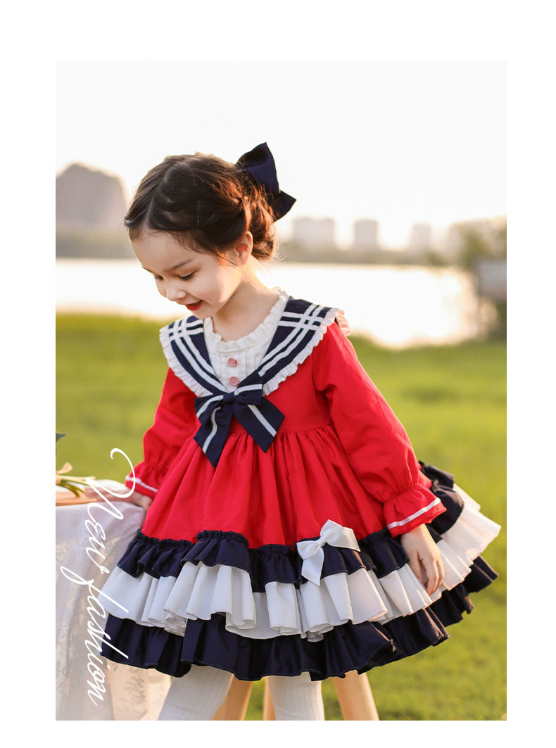 Kid Lolita Winter Preppy Style Fashion Dress   