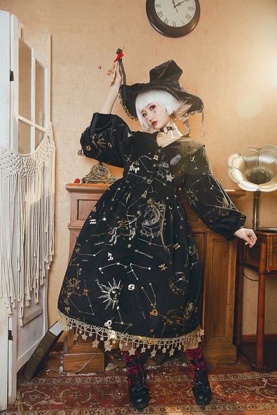 Boguta~Stargazer~French Lolita Winter Velvet OP Dress   