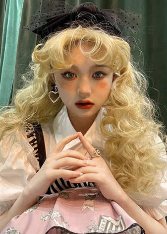 PippiPalace~Aurora~Elegant Lolita Curly Gold Wig gold  