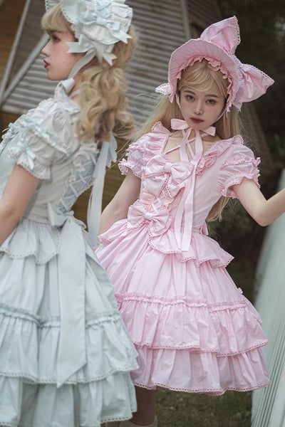 (Buy for me) Little Bear~Cotton Lolita Halter OP Dress   
