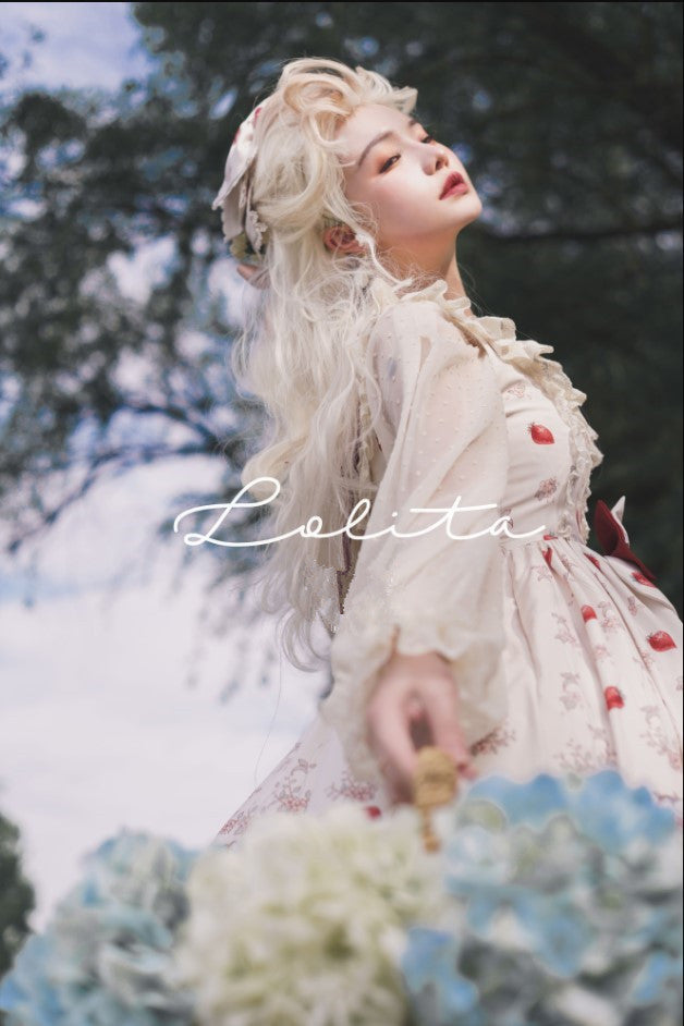 (BuyForMe) Bodhi Lolita~Strawberry Fruit Tea~Chiffon Long Sleeve Sweet Lolita Blouse   