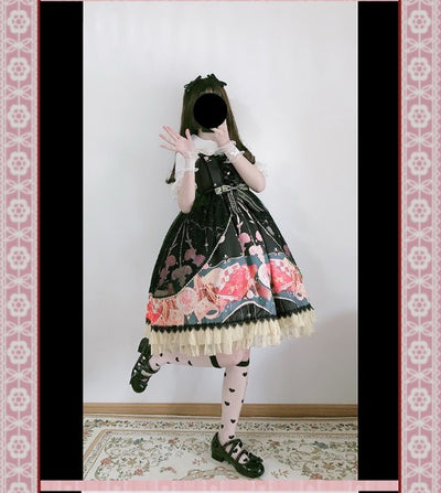 Strawberry Witch~Clock Encounter~Summer Lolita JSK Dress custom size black 