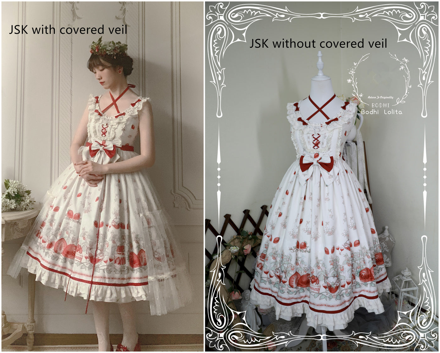 (BuyForMe) Bodhi Lolita~Strawberry Fruit Tea SP~Apricot Sweet Lolita Jumper Dress   
