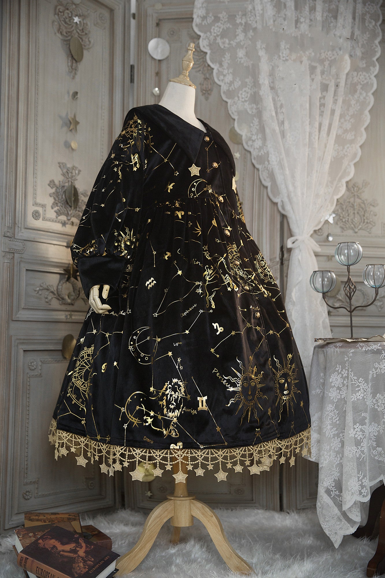 Boguta~Stargazer~French Lolita Winter Velvet OP Dress   