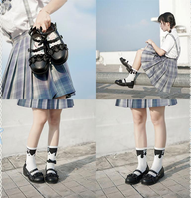 Sheep Puff~Mei Lulu~Lolita Japanese Lace Single Shoes 6562:76512