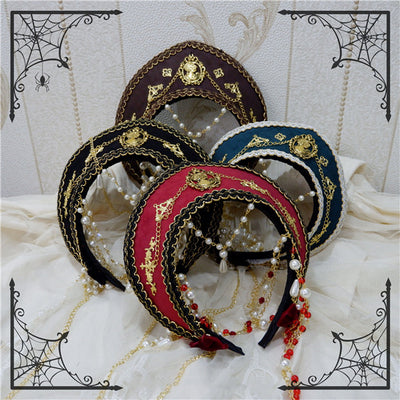 Foxcherry-Palace Retro Gorgeous Bead Chain Headdress Multicolors   
