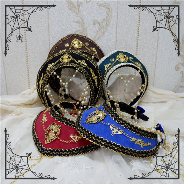 Foxcherry~Retro Lolita Gorgeous Bead Chain Headdress Multicolors   