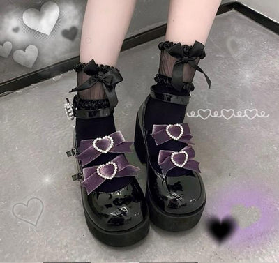 (Buy For Me)~Sheep Puff~Sweet Lolita Heel Punk Platform Shoes   