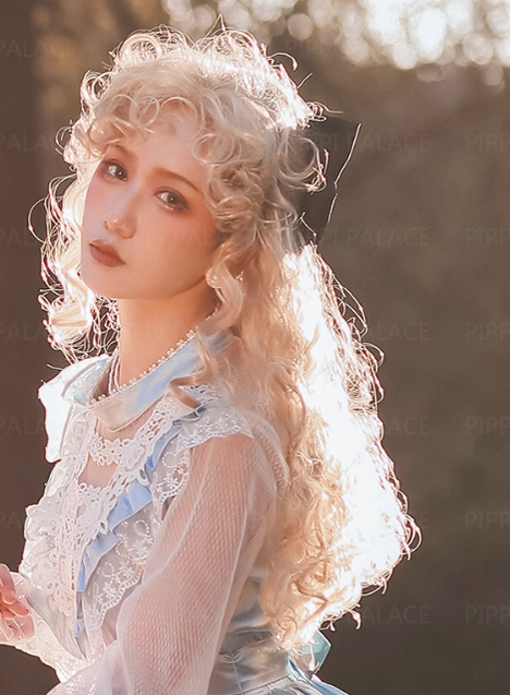 PippiPalace~Aurora~Elegant Lolita Curly Gold Wig   