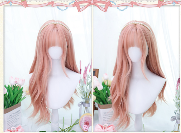 Dalao Home~Lover Letter~Summer Long Curly Pink Lolita Wig   