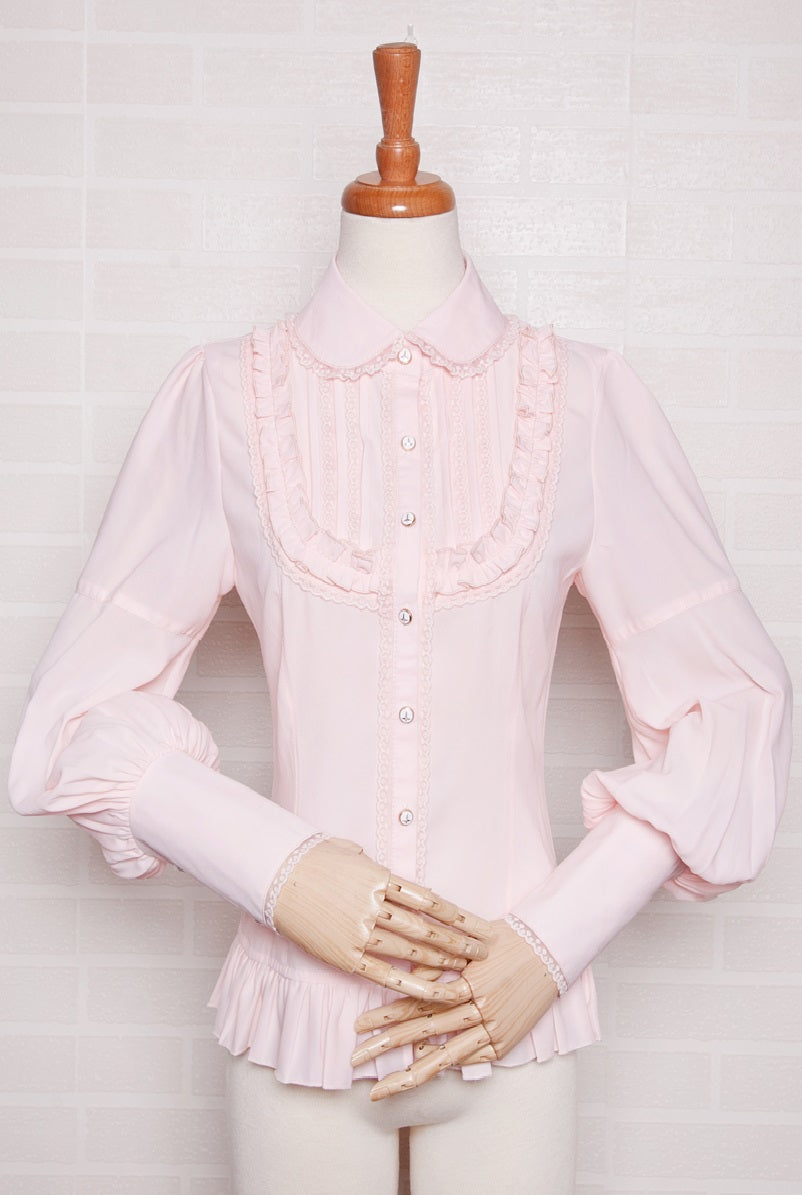 Yilia~Elegant Lamb Sleeve Chiffon Lolita Blouse   