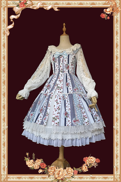 Infanta~Strawberry Plaid~Sweet Lolita JSK Dress   