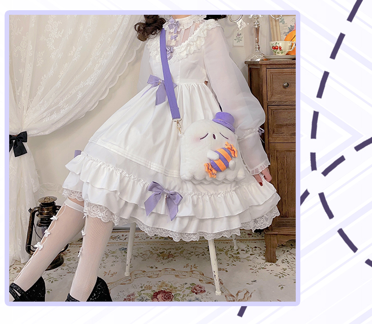 DRDR - Kawaii Lolita Ghost White Plush Bag