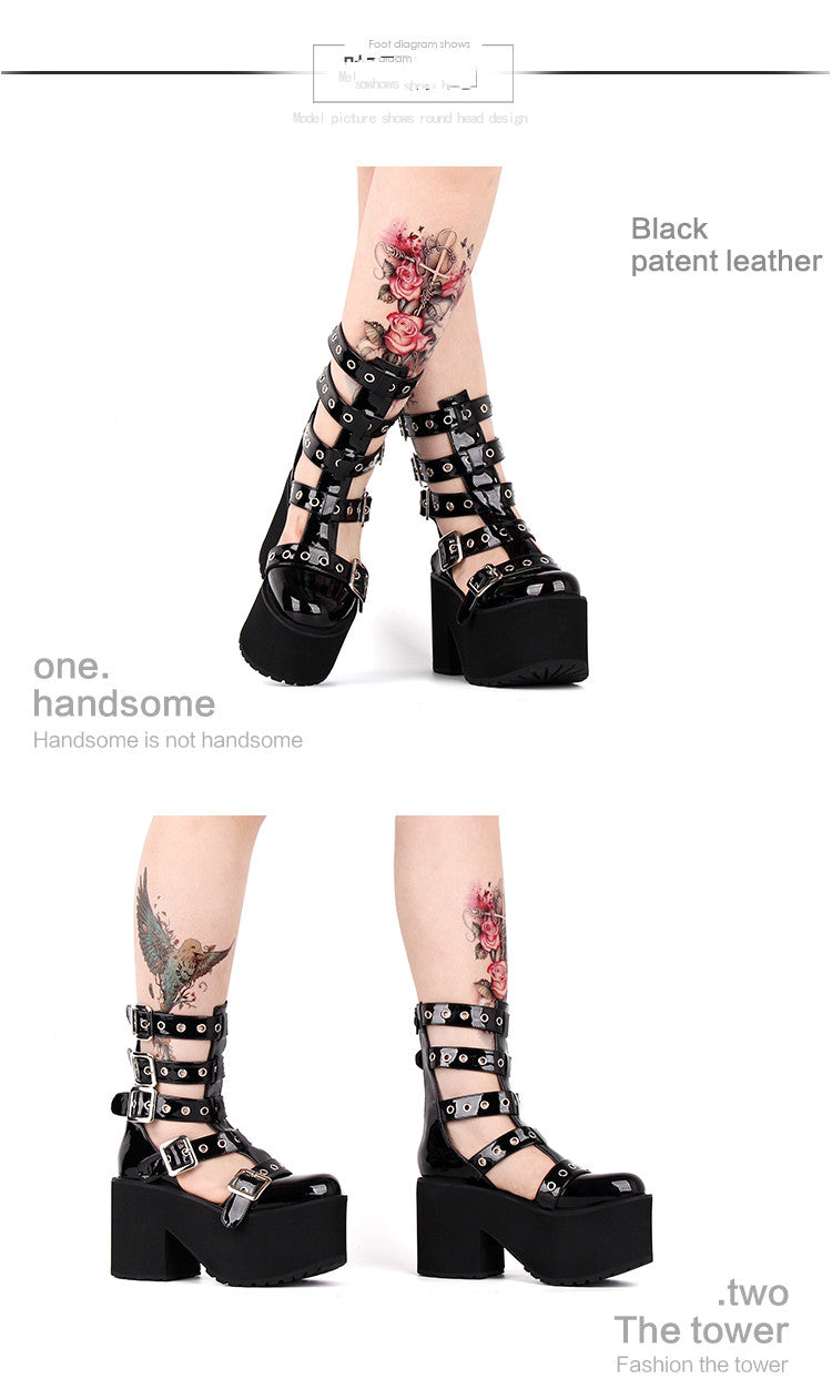 【中古】 Brillantes Lolita Angelic Imprint - Gothic Lolita Cross Classic Platform Shoes