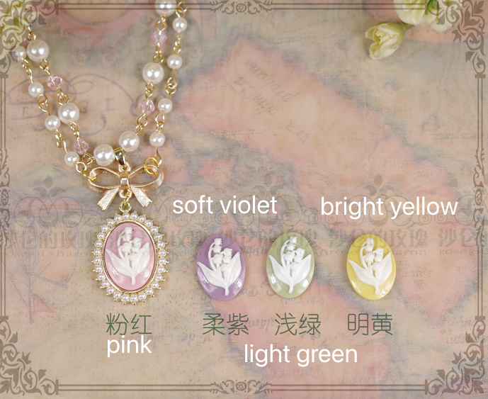 Rose of Sharon - Retro Cameo Lolita Earrings soft violet ear studs (pair)