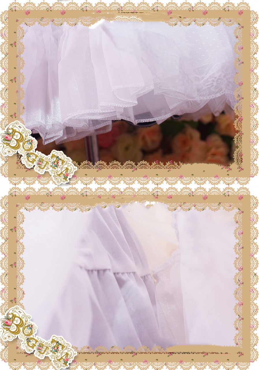 Boguta~A-line Casual Lolita Pure Cotton Lace three-layers Petticoat   