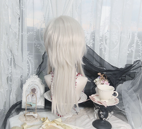 PippiPalace~Shikigami~Silver Gray Ancient Crown Wig   