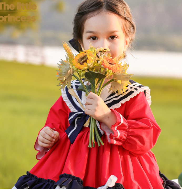 Kid Lolita Winter Preppy Style Fashion Dress   