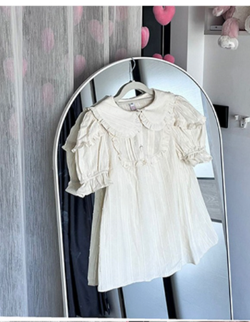Sakurada Fawn - Plus Size Lolita Shirt Solid Color Short Sleeve Blouse
