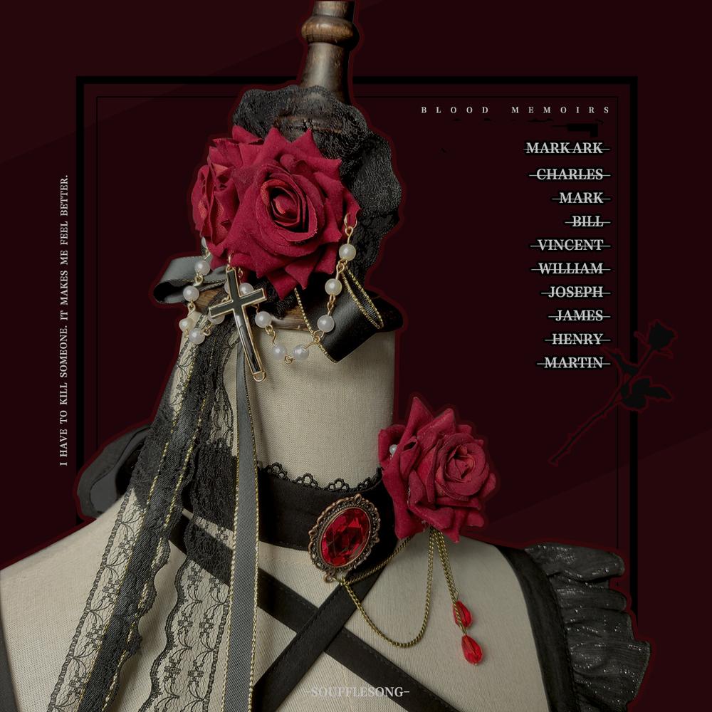 Neverland~The Memoirs of Samuel~Gothic Lolita Dark-theme Red JSK   