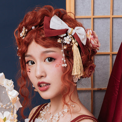 Sweet Japanese Style Lolita Headwear Multicolors free size 30# wine red 
