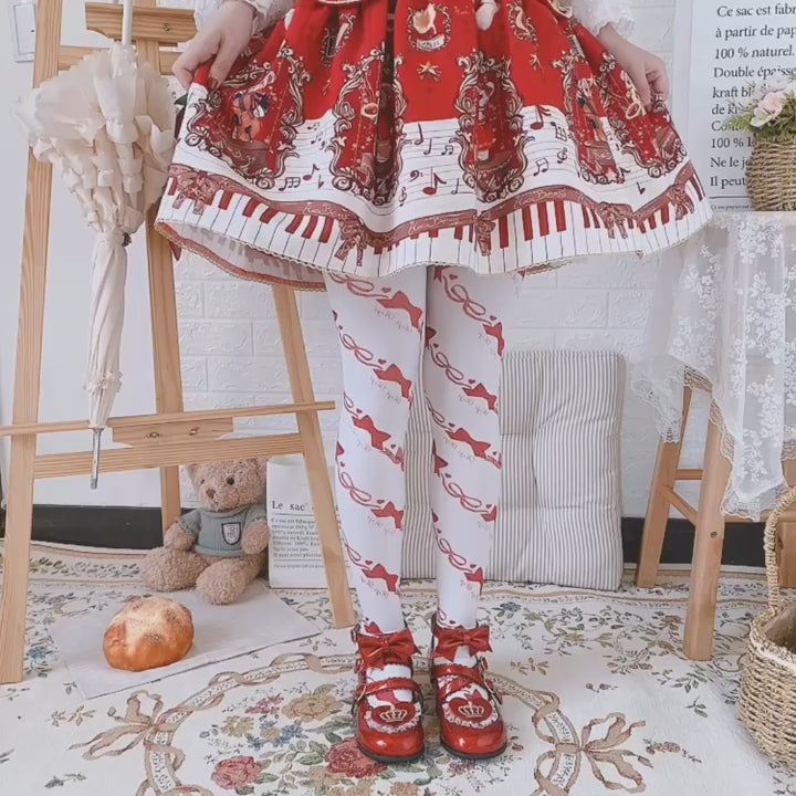 Roji roji~Sweet Bow Lolita Knee Stockings Multicolors