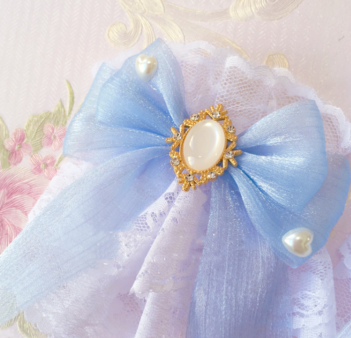 (Buyforme)Sakura Home~Sweet Lolita Handmade Lace Bows Cuffs   