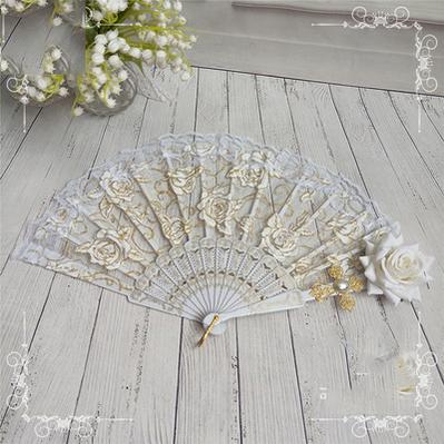 (Buy for me) Cocoa Sauce~Gothic Lolita Lace Gorgeous Folding Fan   