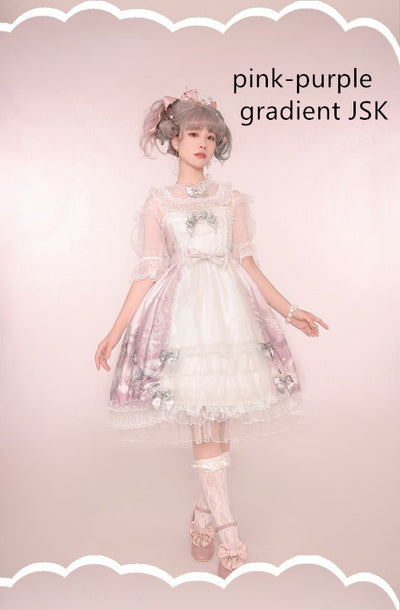Confession Balloon~Unicorn~Sweet Lolita Dress and blouse Multicolors JSK pink-purple gradient S