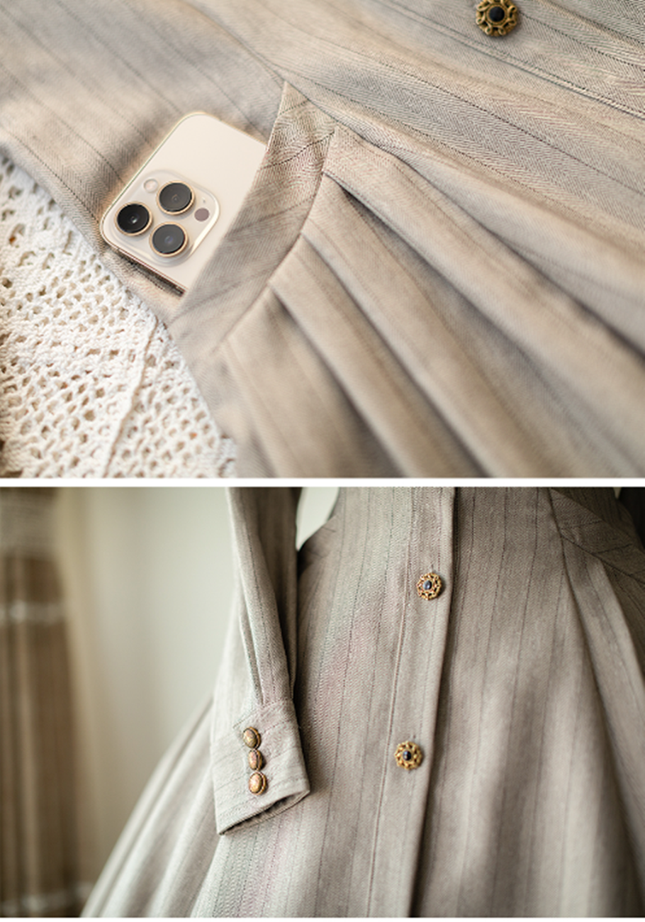 Forest Wardrobe~Winter Lolita Classic Front Open Stripe OP 6732:90070