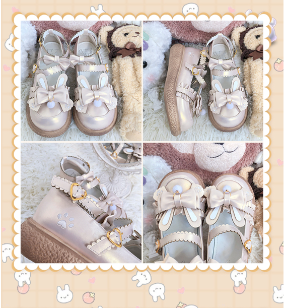 (Buyforme)Milk Bunny~Japanese Round Toe Cute Lolita Leather Shoes   