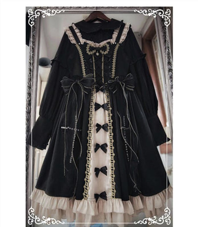 CastleToo~Starry Night Ballet~Black Gold Lolita Jumper Skirt   