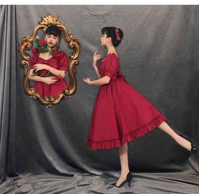 Beleganty~Miss Rebecca~Pure Color Elegant Lolita OP Dress   