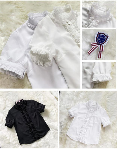 CastleToo~Voyage Atlantis Sailor Lolita Prince Shorts/OP Set L short sleeve inner shirt (black color) 