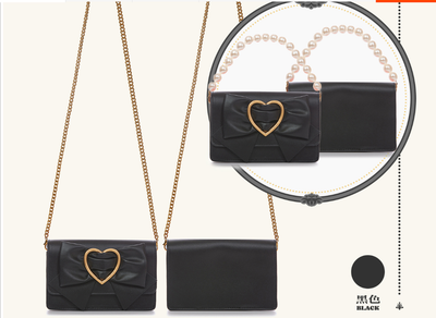 BerryQ~Pearl Chain Crossbody Lolita Handbag Black  