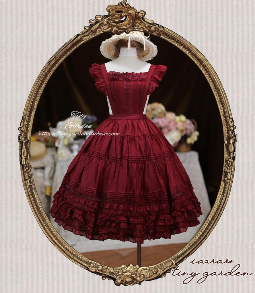 Tiny Garden~Swallowtail Butterfly~Elegant Lolita Salopette Multicolors (claret) 8836:146974