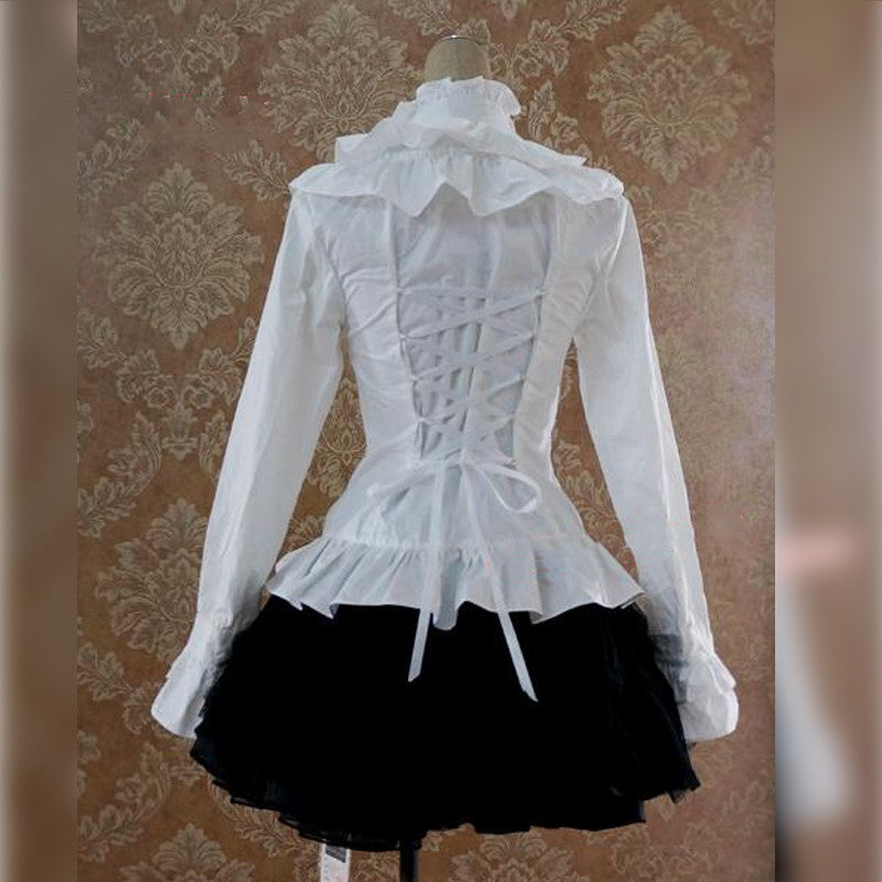 Strawberry Witch~Elegant Long Sleeve Cotton Lolita Blouse   