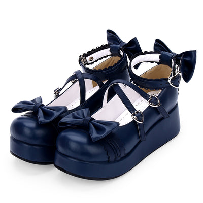 Angelic Imprint~Sweet Lolita Platform Shoes 33 navy blue 