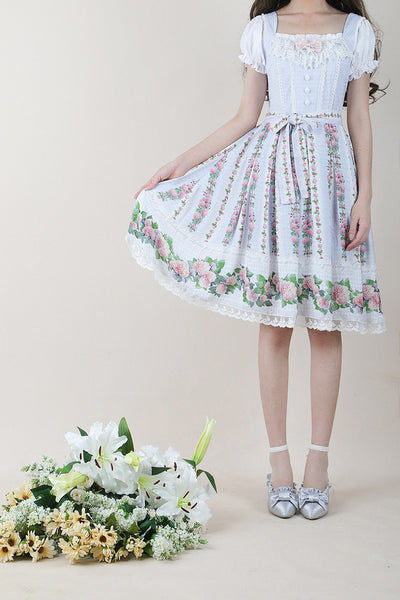 Beleganty~Summer of Hydrangea~Flower Printed Lolita Jumper Skirt   
