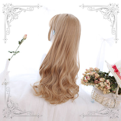 Dalao Home~Curly Lolita Wig 65cm Multicolors free size linen white paulownia+wig net(02-10) 