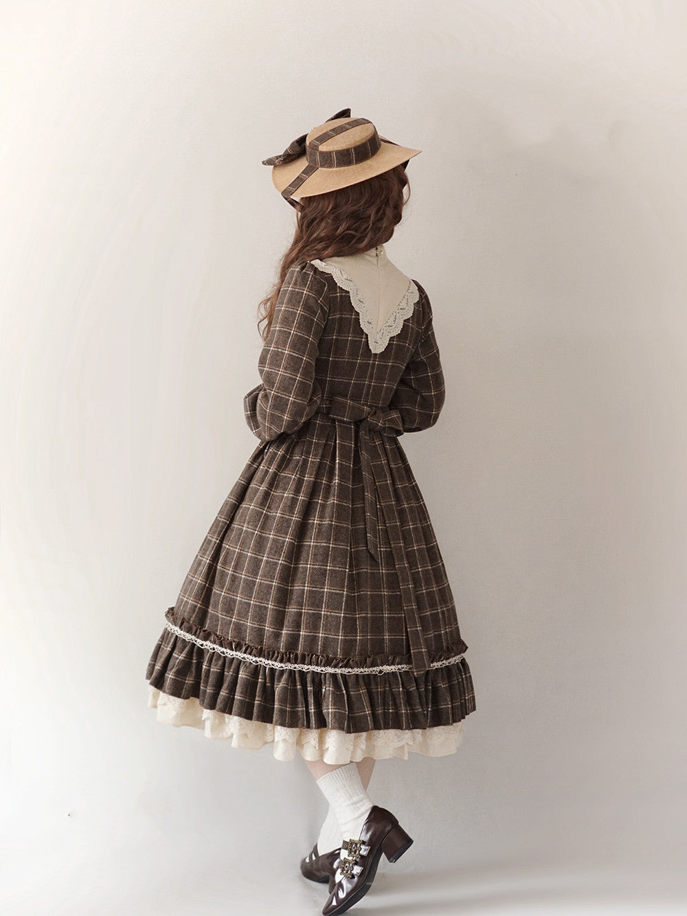 Miss Point~Rose Silhouette 3.0~Plaid Vintage Classic Lolita OP   