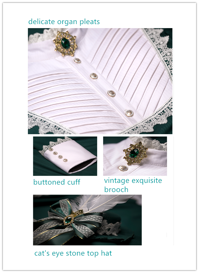 Youpairui~Lobnya~Gothic Nun Lolita Green OP Dress Set 2410:37287