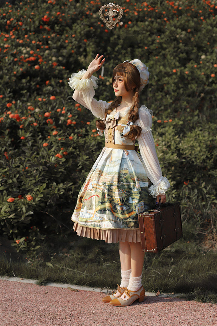 Balladeer~Open Shoulder Puff Sleeve Lolita Blouse   