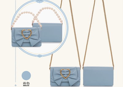 BerryQ~Pearl Chain Crossbody Lolita Handbag Blue  